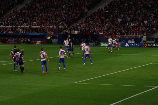 Play near the penalty box during Atlético de Madrid vs Club Brugge